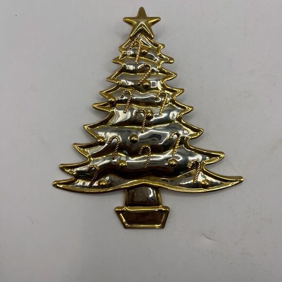 Large Christmas Tree, brooch or pendant in gold and silver tone. - Picture 1 of 6